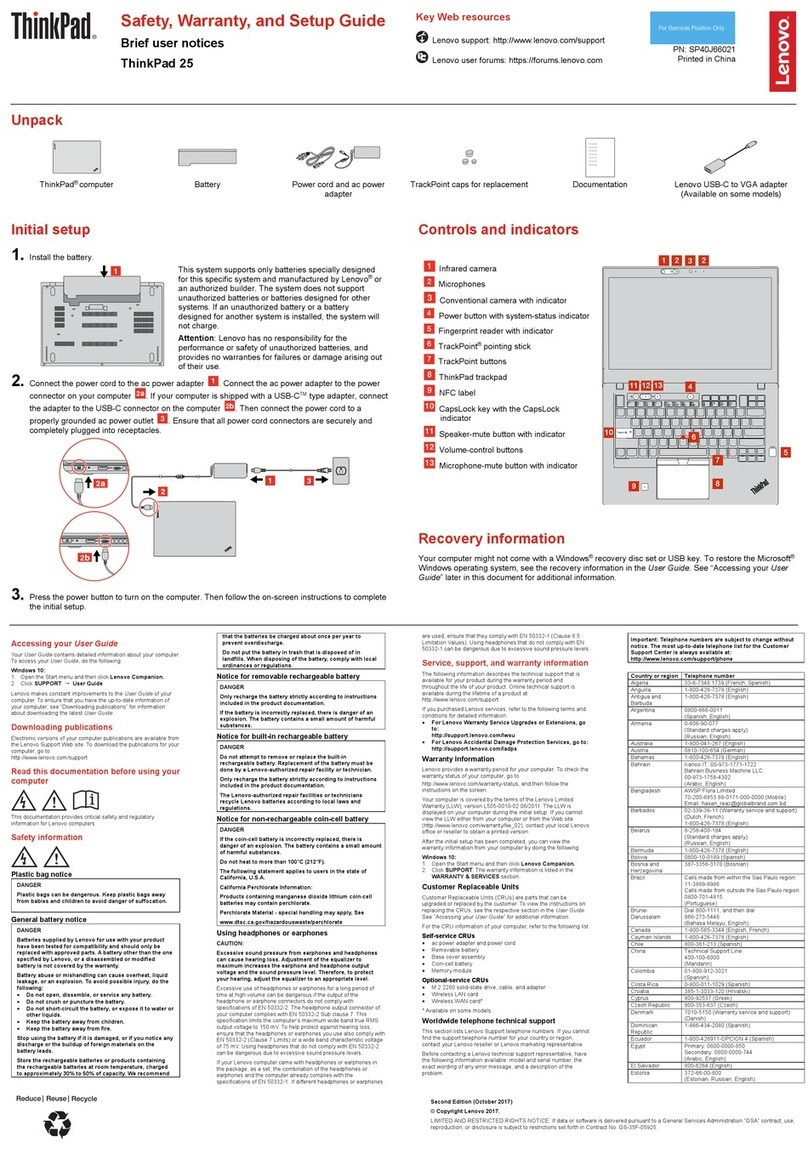 Lenovo ThinkPad 25 Manual de usuario