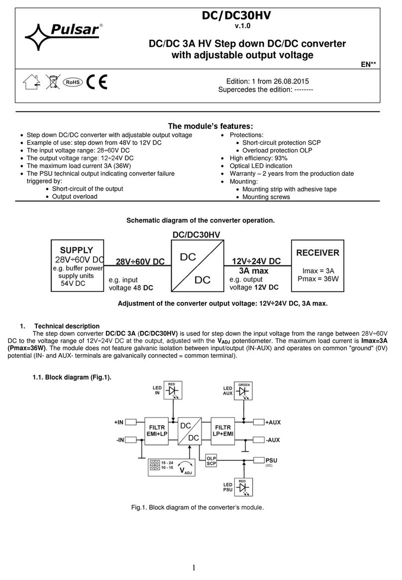Pulsar DC/DC30HV Manual de usuario