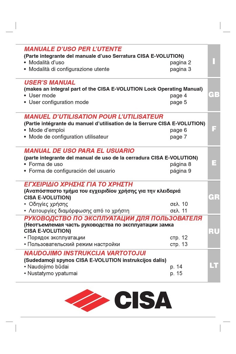 CISA E-VOLUTION Manual de usuario