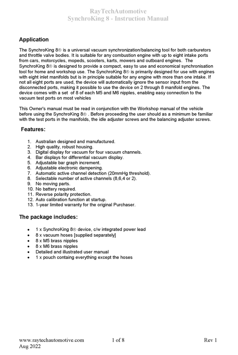 Raytech SynchroKing 8 Manual de usuario