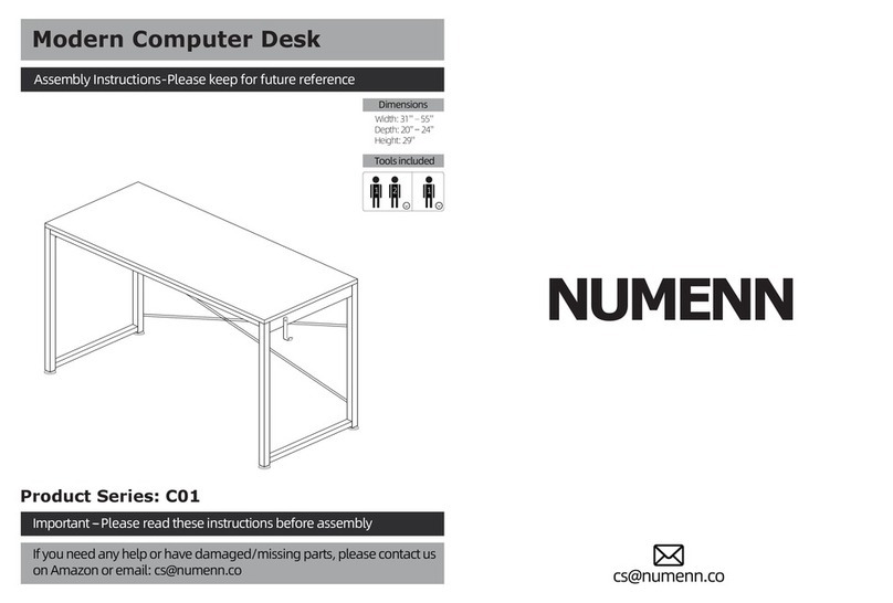 NUMENN Modern Computer Desk C01 Manual de usuario
