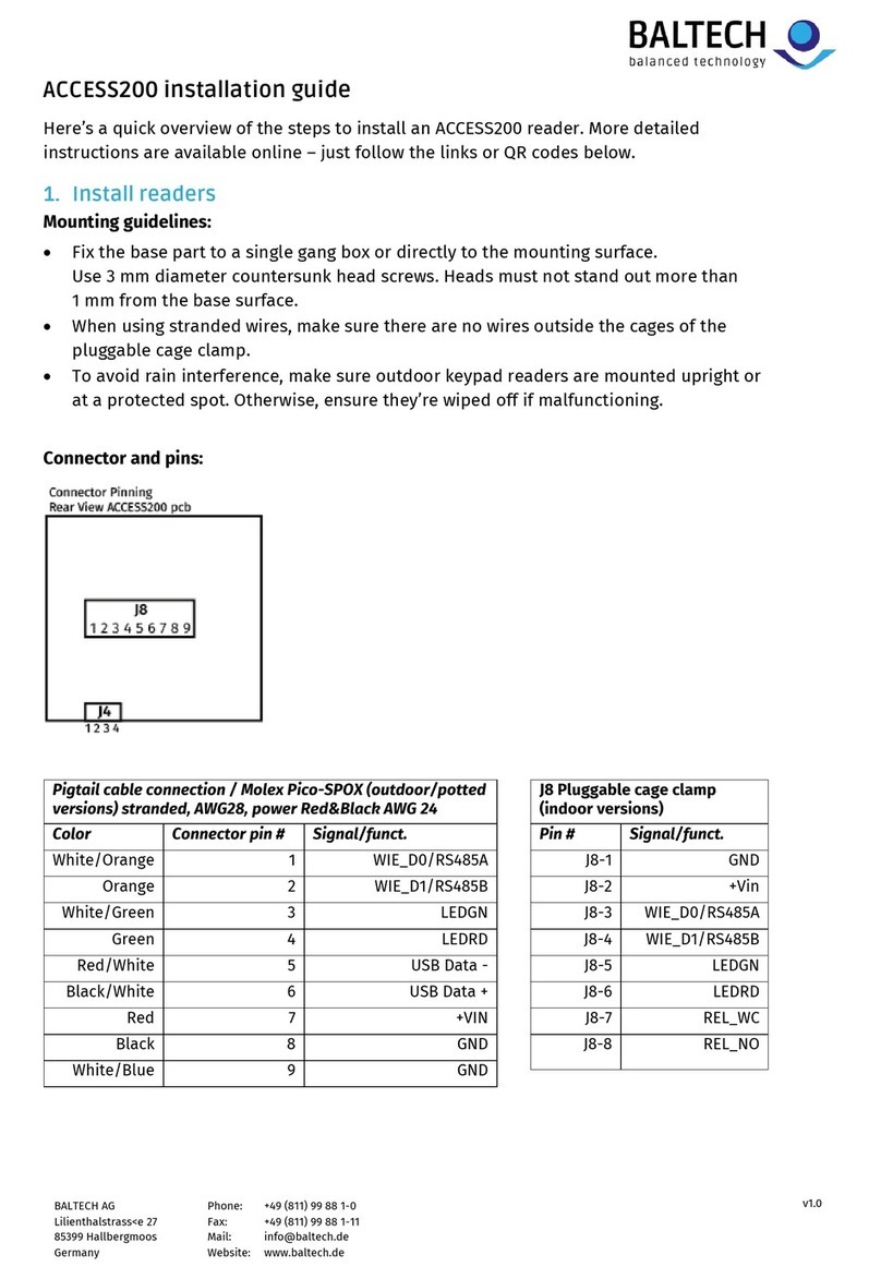 Baltech ACCESS200 Manual de usuario Baltech ACCESS200 Manual de usuario