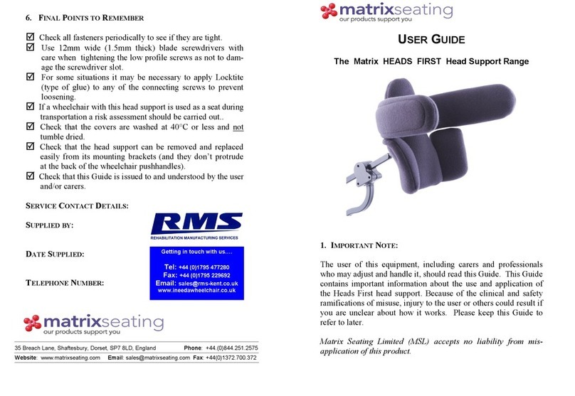 Matrix Seating HEADS FIRST Manual de usuario