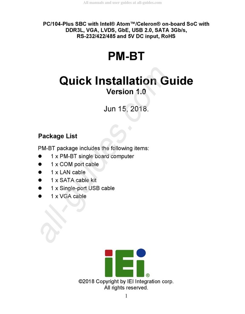 IEI Technology PM-BT Manual de usuario