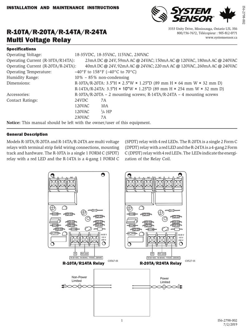 System Sensor R-10TA Manual de usuario System Sensor R-10TA Manual de usuario