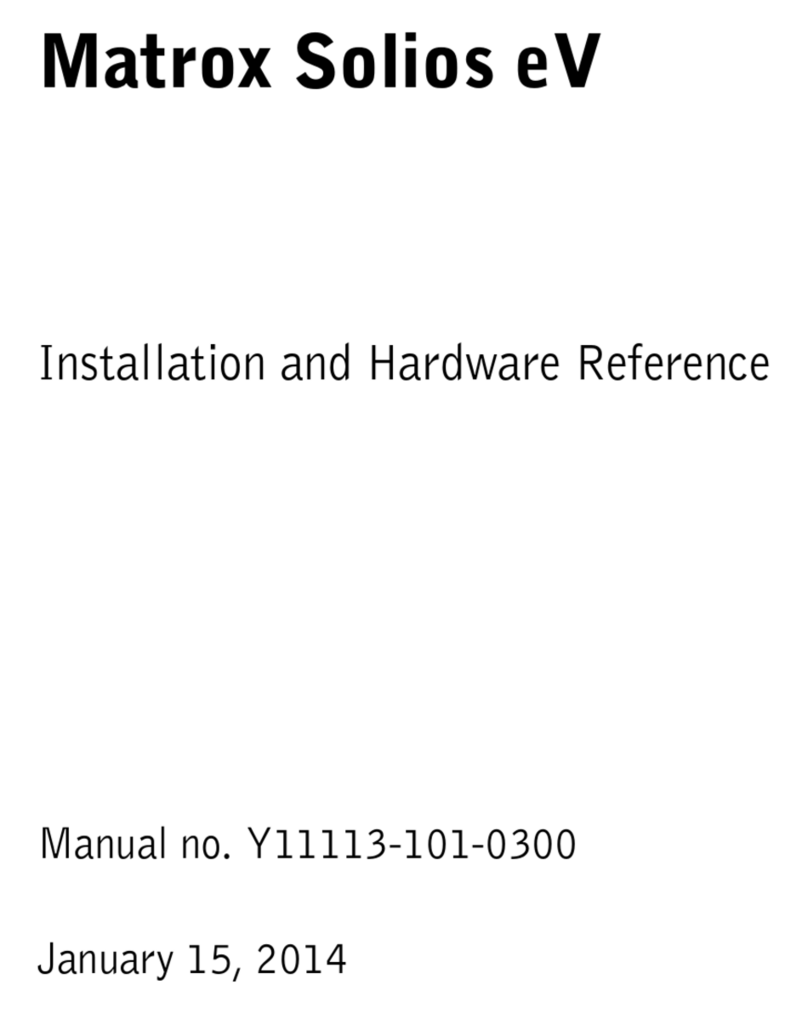 Matrox Solios eV-CL Instrucciones de montaje