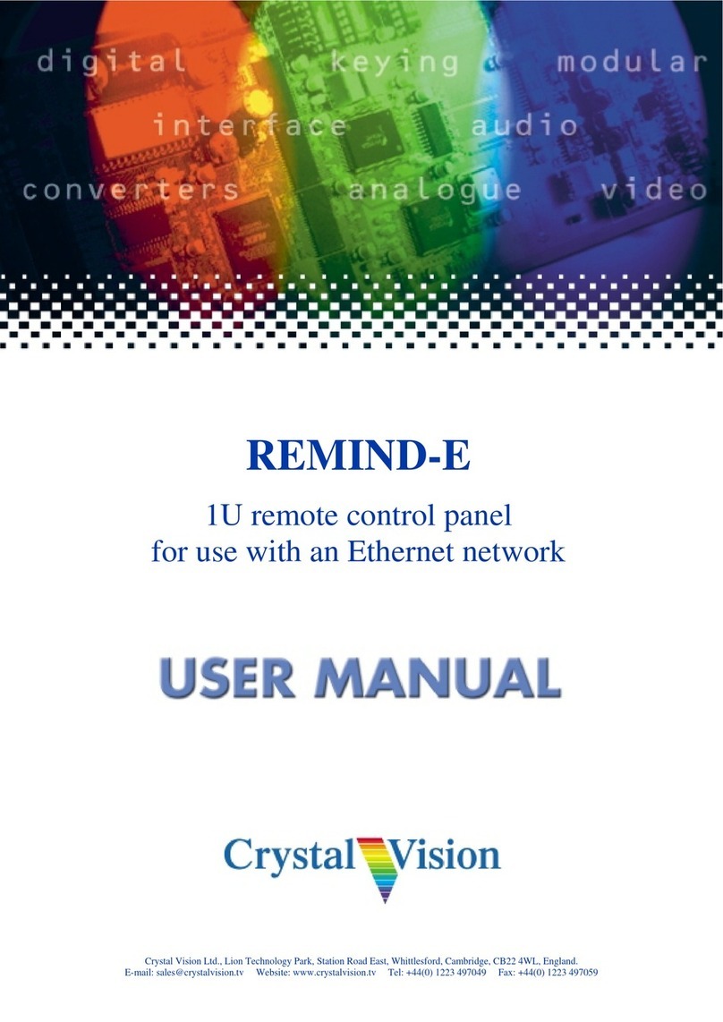 Crystal Vision REMIND-E Manual de usuario