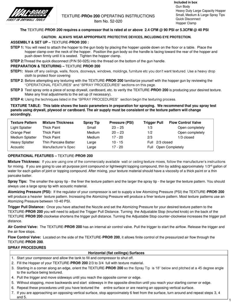 Wallboard Tool TEXTURE-PRO 200 Manual de usuario