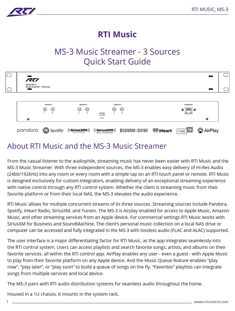 RTI MS-3 Manual de usuario RTI MS-3 Manual de usuario