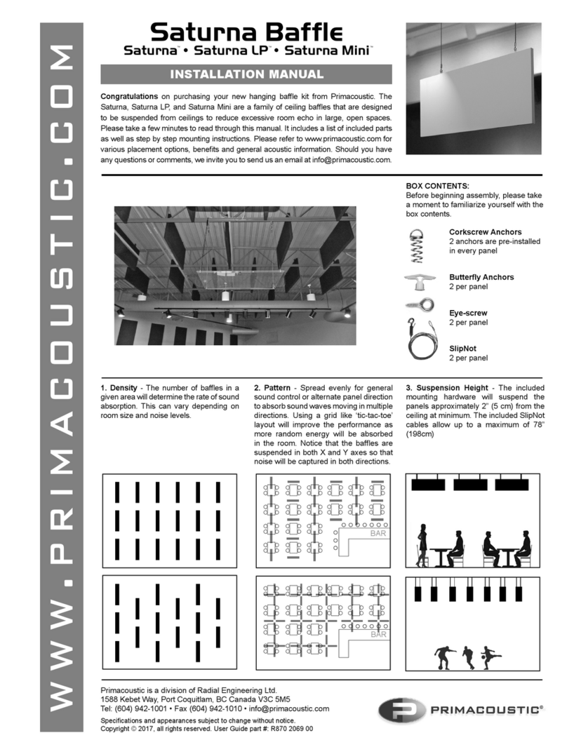 Primacoustic Saturna Manual de usuario