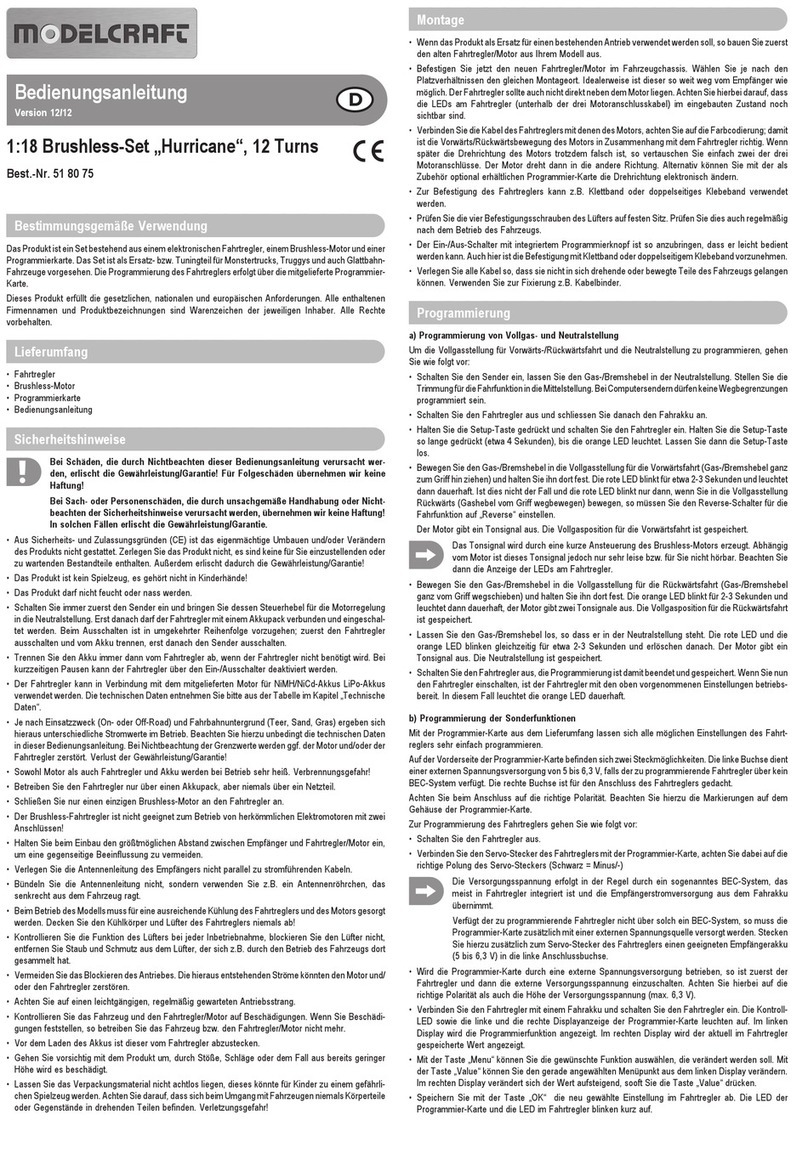 ModelCraft Hurricane Manual de usuario