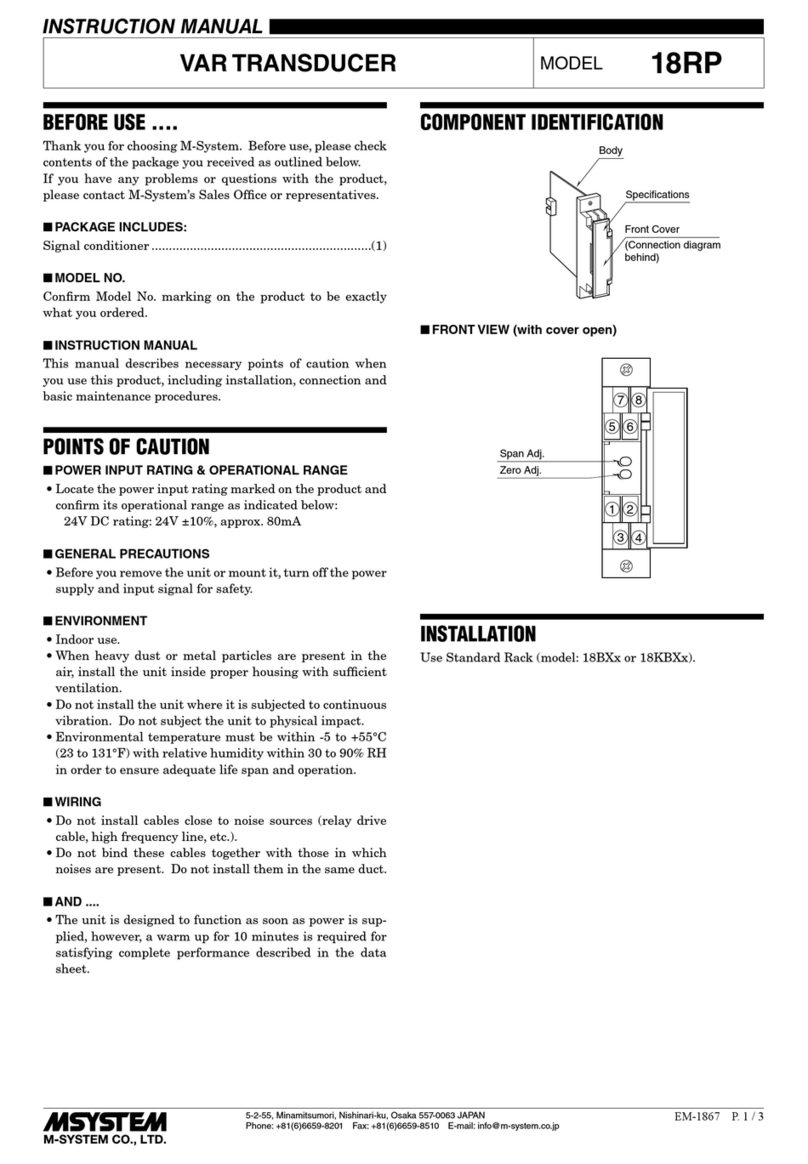 M-system 18RP Manual de usuario M-system 18RP Manual de usuario