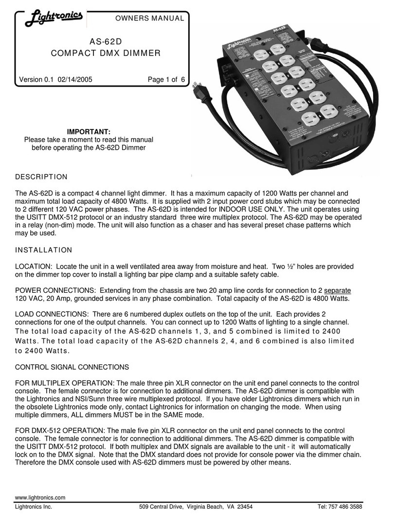 Lightronics AS-62DC Manual de usuario