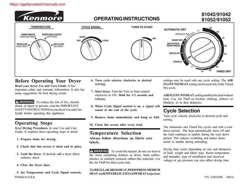 Kenmore 81042 Manual de usuario