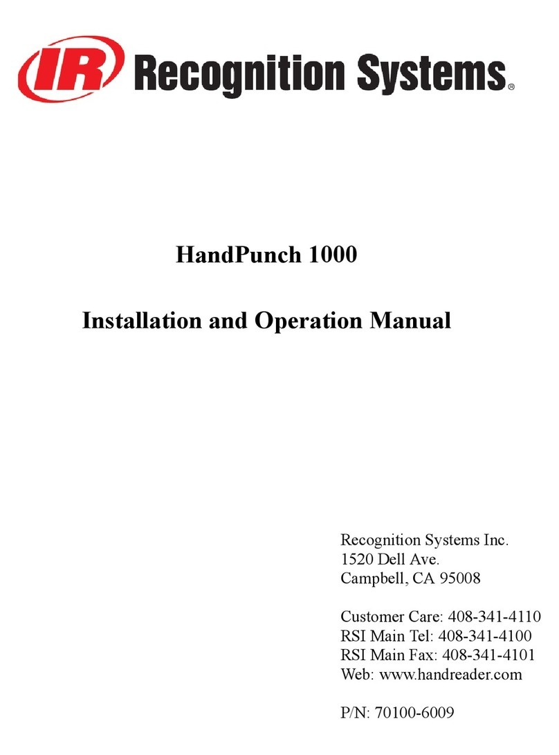 Recognition Systems HandPunch 1000 Manual de usuario Recognition Systems HandPunch 1000 Manual de usuario