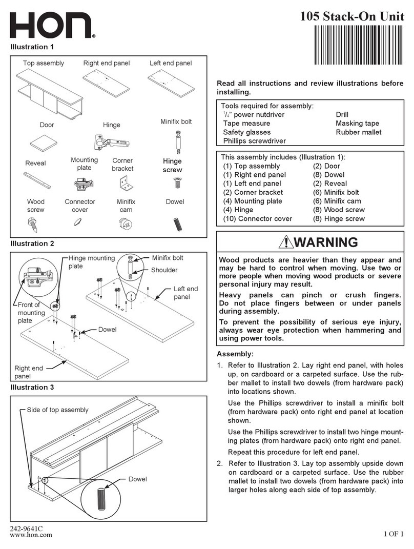 HON 105 Stack-On Unit Manual de usuario