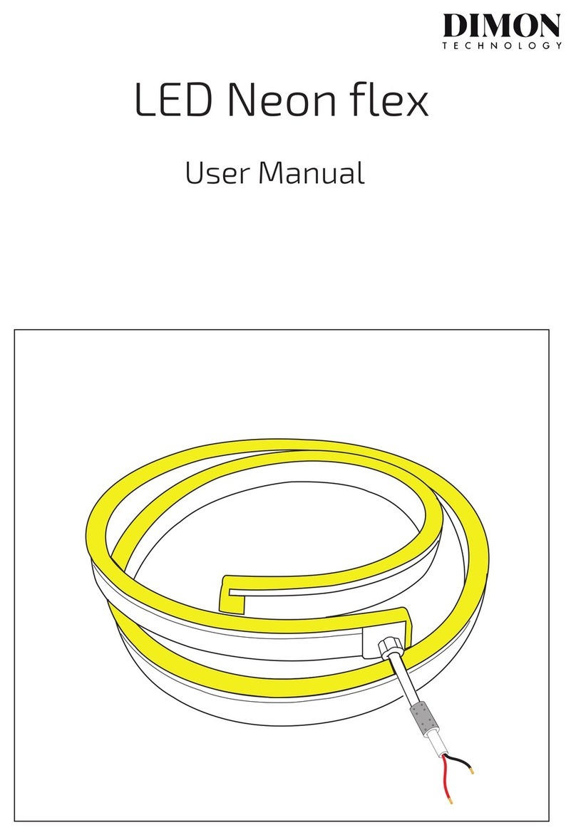 DIMON TECHNOLOGY LED Neon flex Manual de usuario DIMON TECHNOLOGY LED Neon flex Manual de usuario