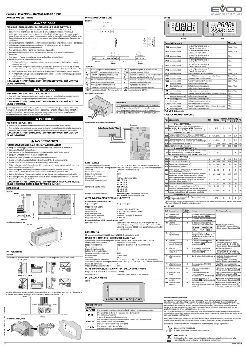 Evco EV3 Mix Manual de usuario Evco EV3 Mix Manual de usuario