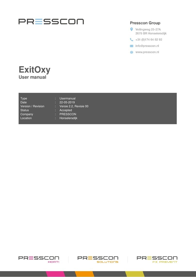 PRESSCON ExitOxy Manual de usuario