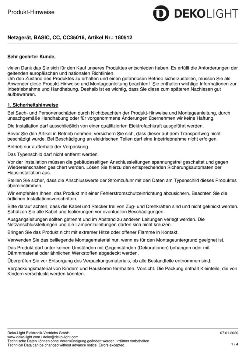 DekoLight BASIC CC35018 Manual de servicio
