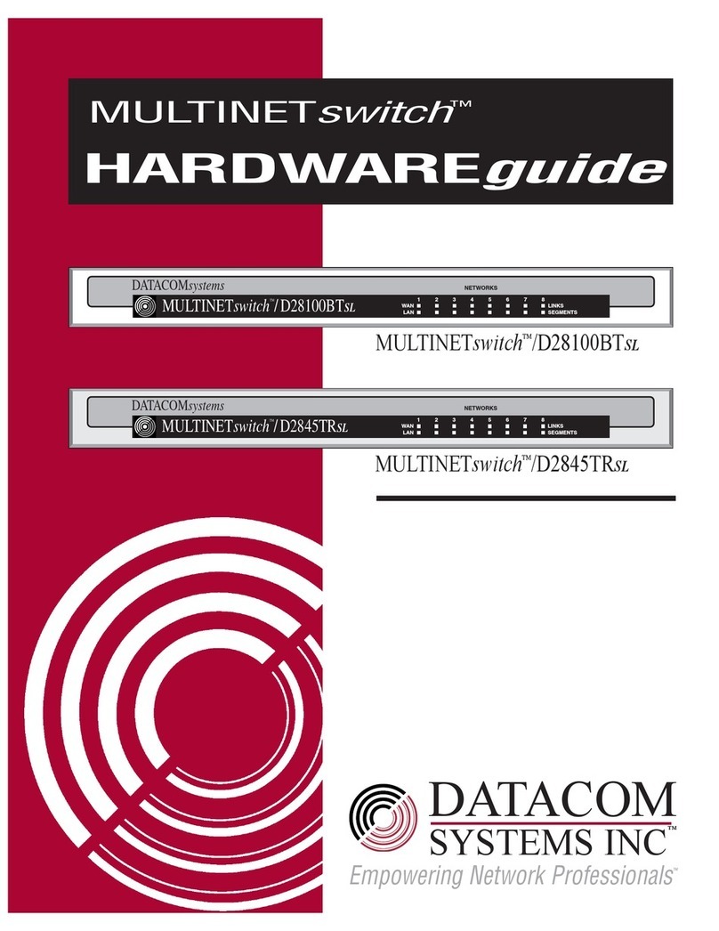 Datacom Systems MULTINETswitch D28100BTSL Instrucciones de instalación Datacom Systems MULTINETswitch D28100BTSL Instrucciones de instalación