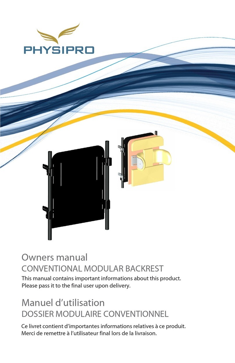Physipro CONVENTIONAL MODULAR BACKREST Manual de usuario