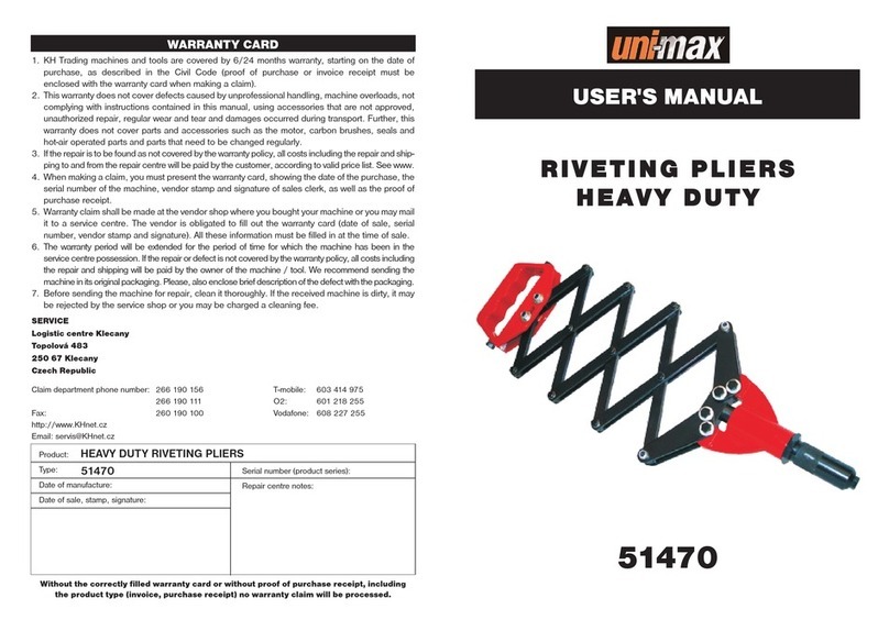 Unimax 51470 Manual de usuario