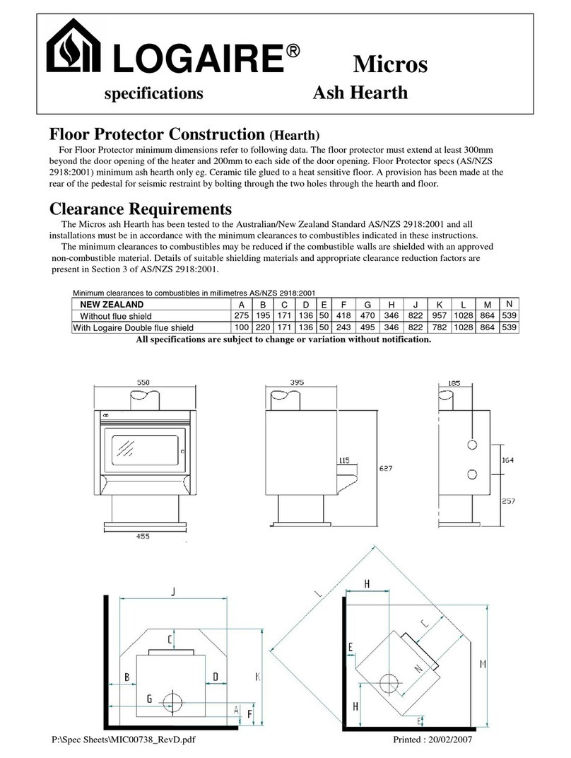 Logaire Micros Ash Hearth Manual de usuario