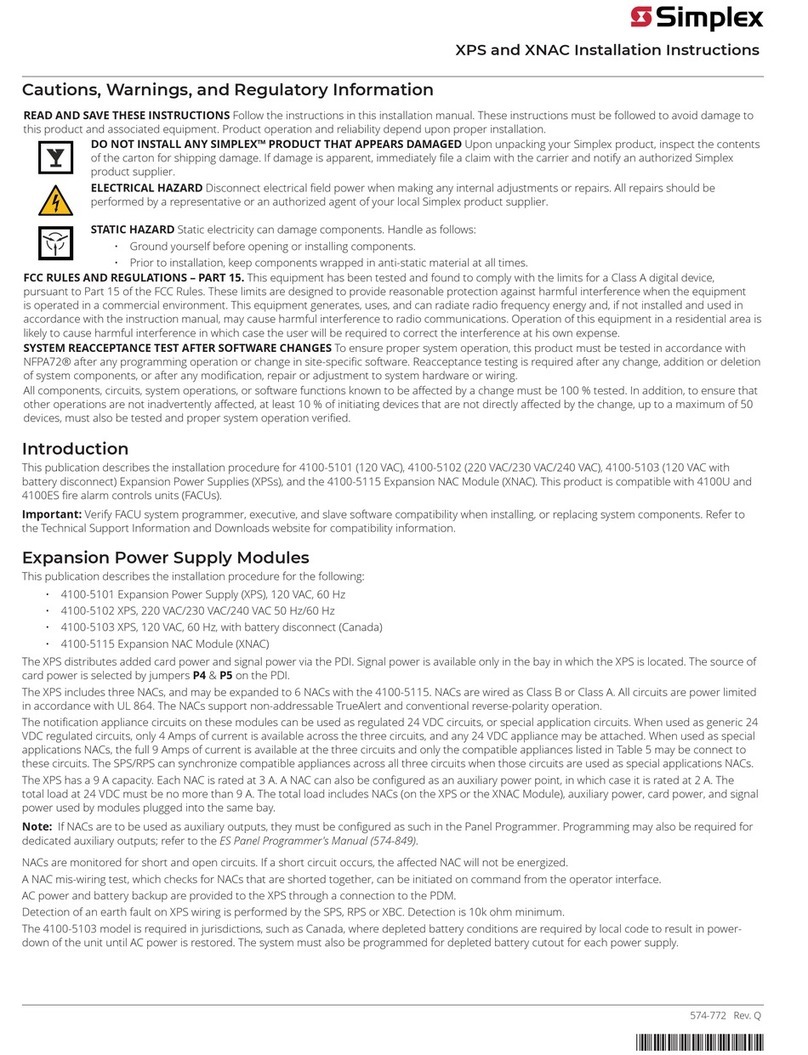 Simplex XPS Manual de usuario