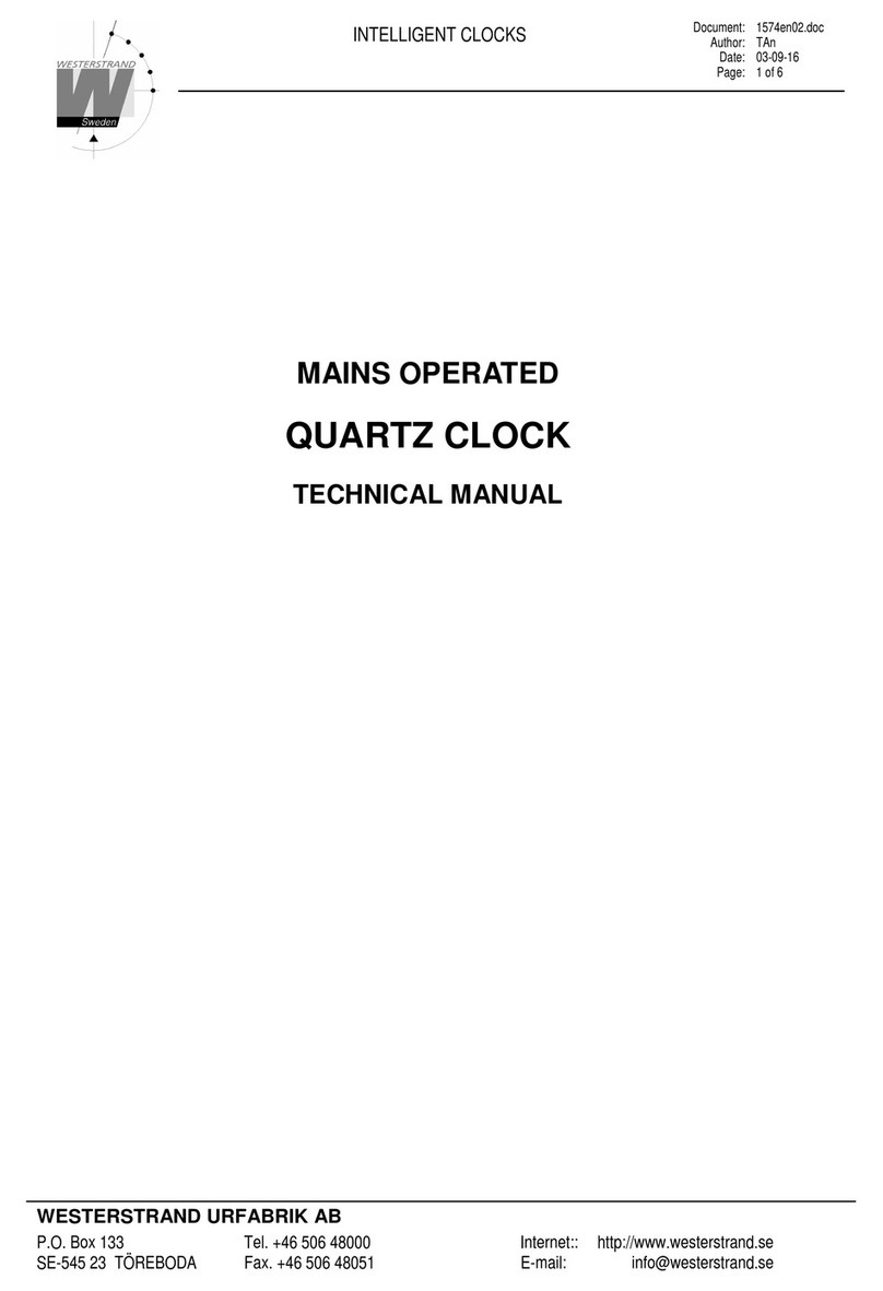 WESTERSTRAND QUARTZ CLOCK Manual de usuario WESTERSTRAND QUARTZ CLOCK Manual de usuario