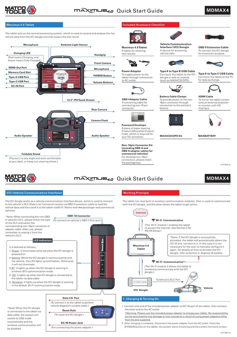 Matco Tools Maximus 4.0 Manual de usuario