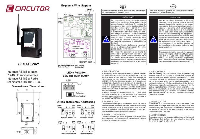 Circutor airBRIDGE RS485 Manual de usuario