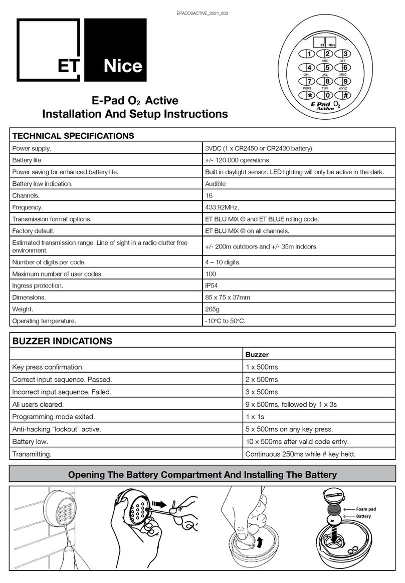 ET NICE E-Pad O2 Active Manual