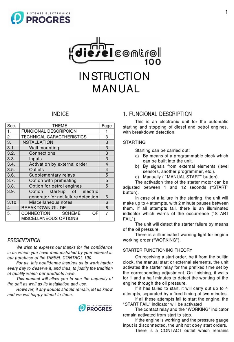 Progres diesel controll 100 Manual de usuario Progres diesel controll 100 Manual de usuario
