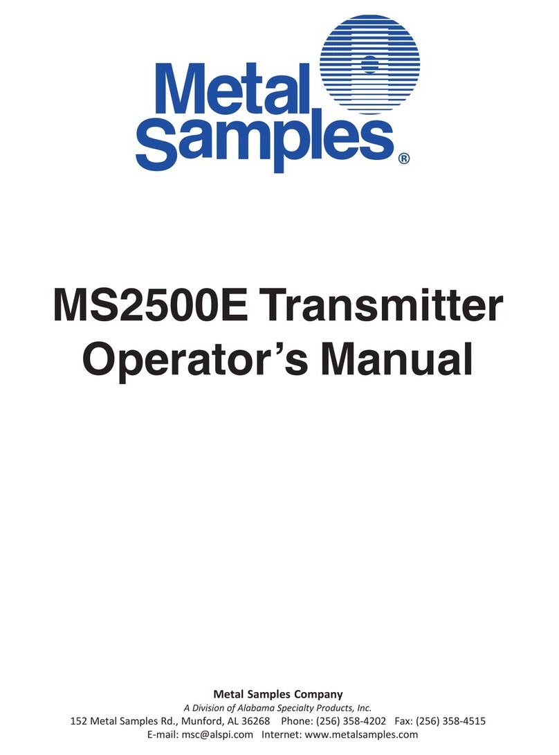 Metal Samples MS2500E Manual de usuario