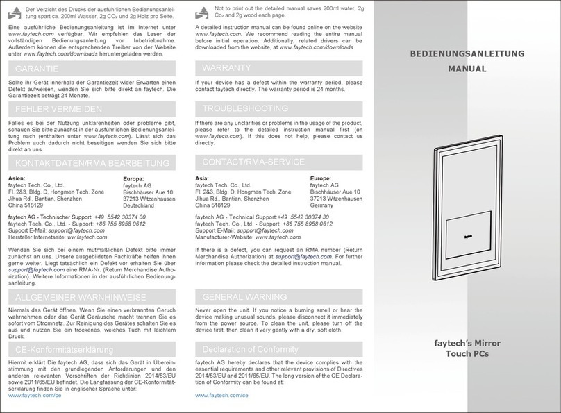 Faytech Mirror Touch PC Manual de usuario