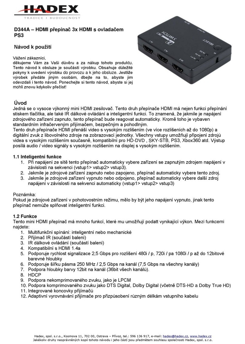 Hadex D344A Manual de usuario Hadex D344A Manual de usuario