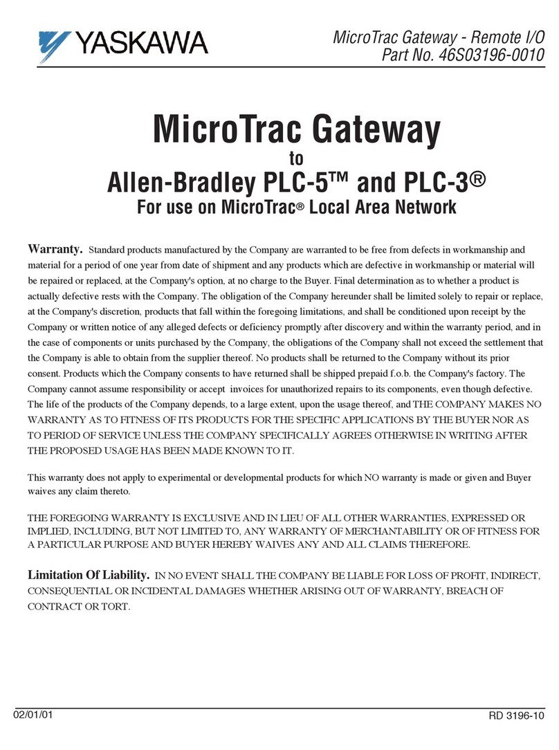YASKAWA MicroTrac Gateway Manual de usuario