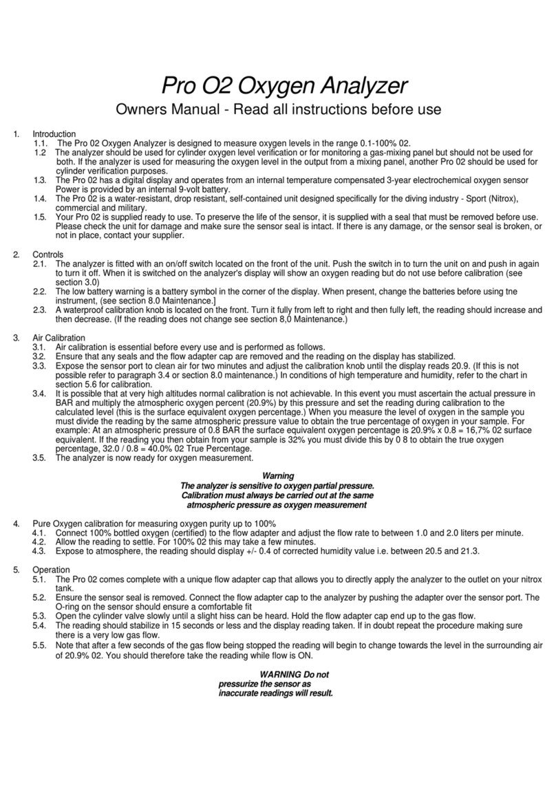 Nuvair Pro O2 alarm Analyzer Manual de usuario