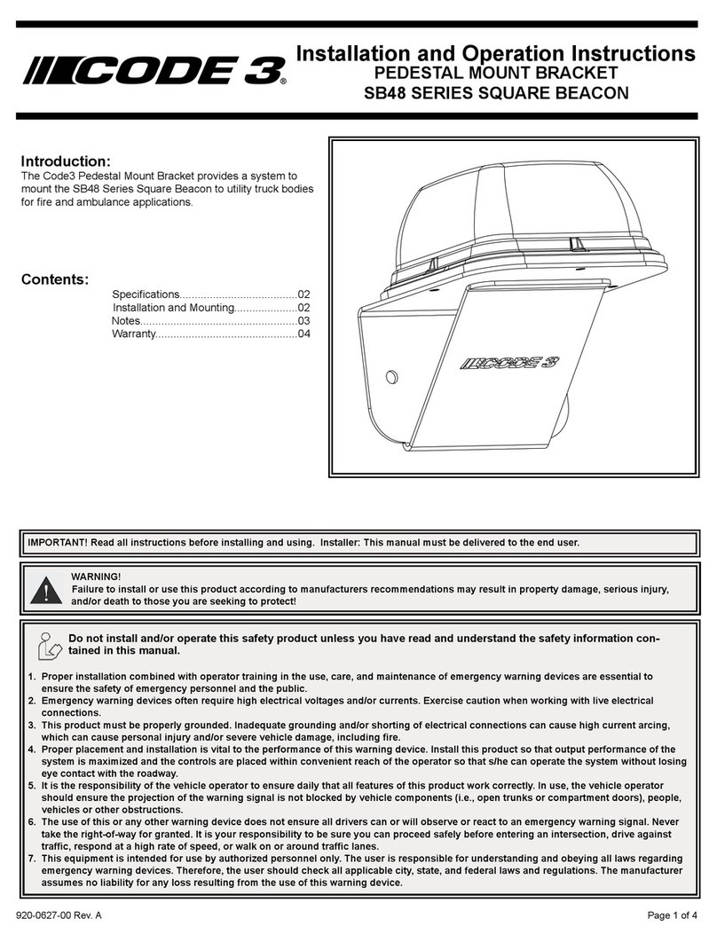 Code 3 Pedestal Mount Bracket Manual de usuario