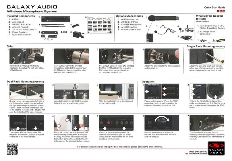 Galaxy Audio BE HEARD PSE Manual de usuario