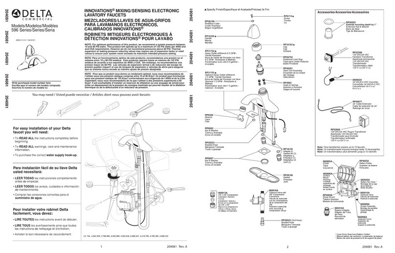 Delta 596 Series Manual de usuario