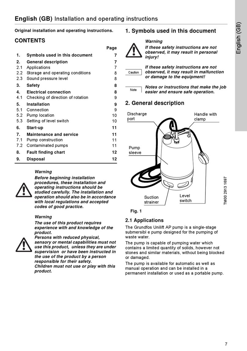 Grundfos Unilift AP12 Manual de usuario Grundfos Unilift AP12 Manual de usuario