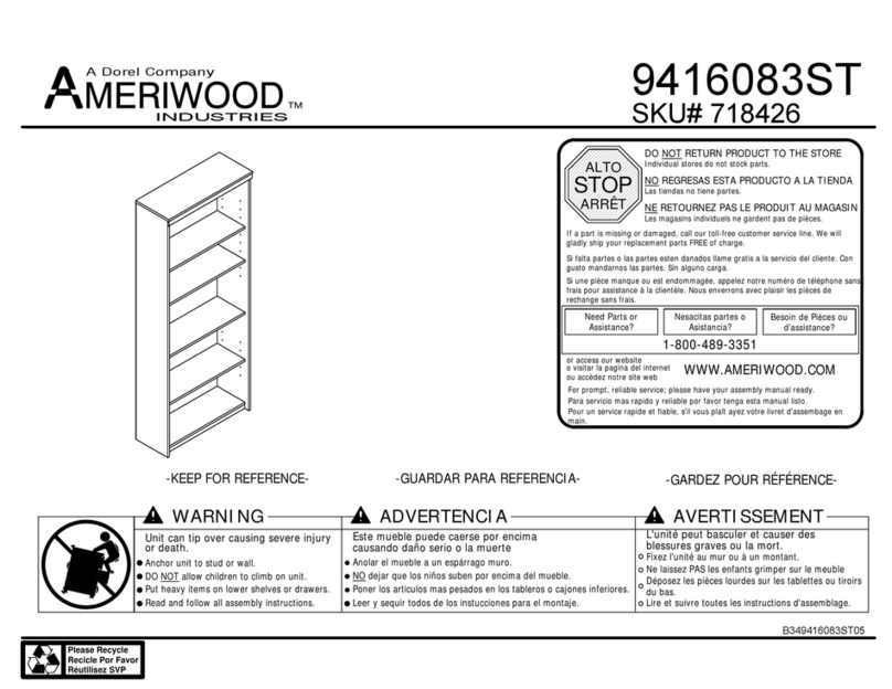 Dorel AMERIWOOD INDUSTRIES 9416083ST Manual de usuario
