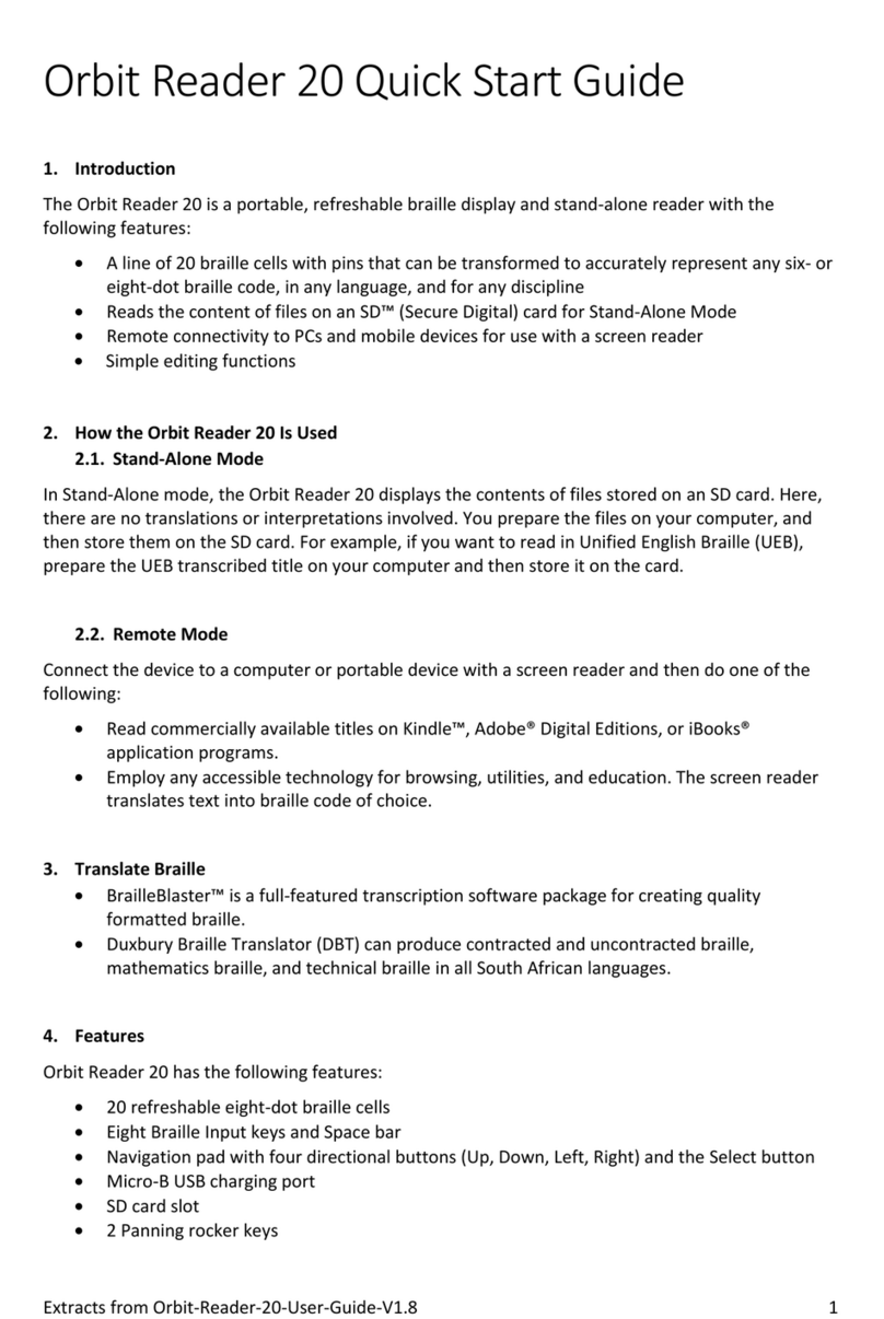 Orbit 20 Manual de usuario