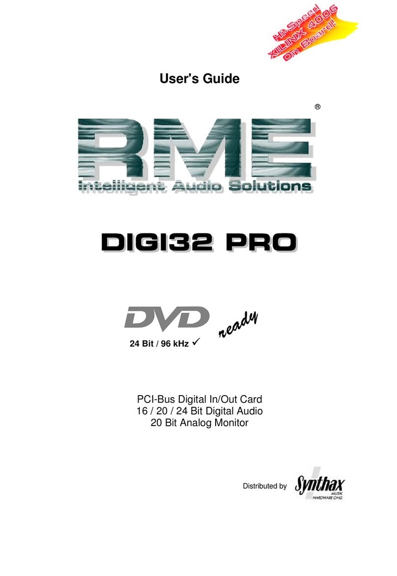 RME Audio DIGI32 Manual de usuario RME Audio DIGI32 Manual de usuario