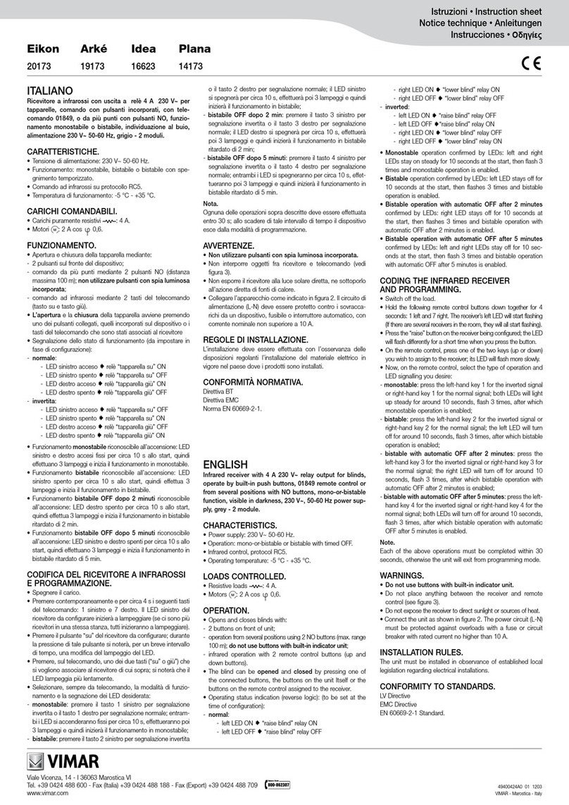 Vimar Eikon Manual de usuario