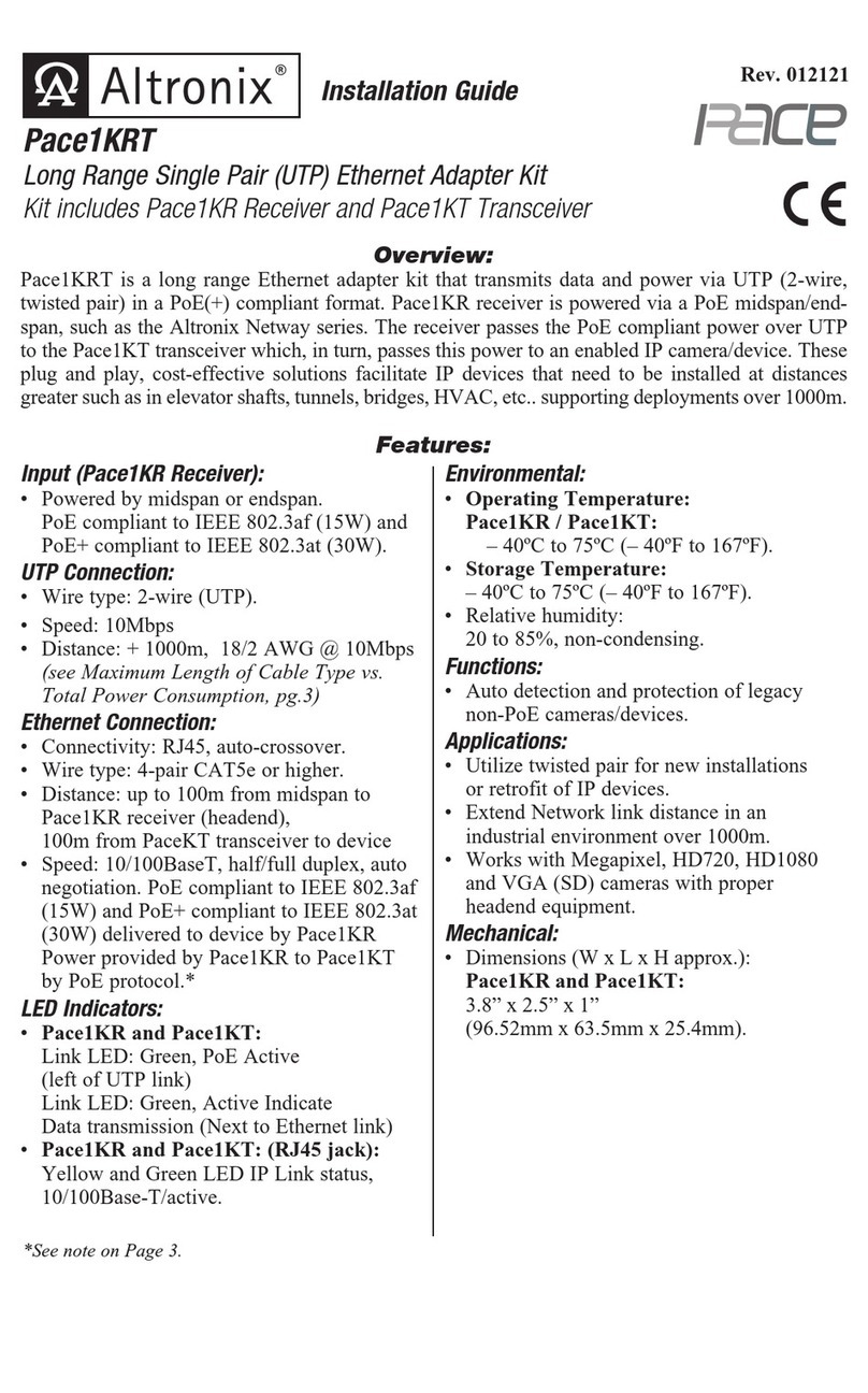 Altronix Pace1KRT Manual de usuario