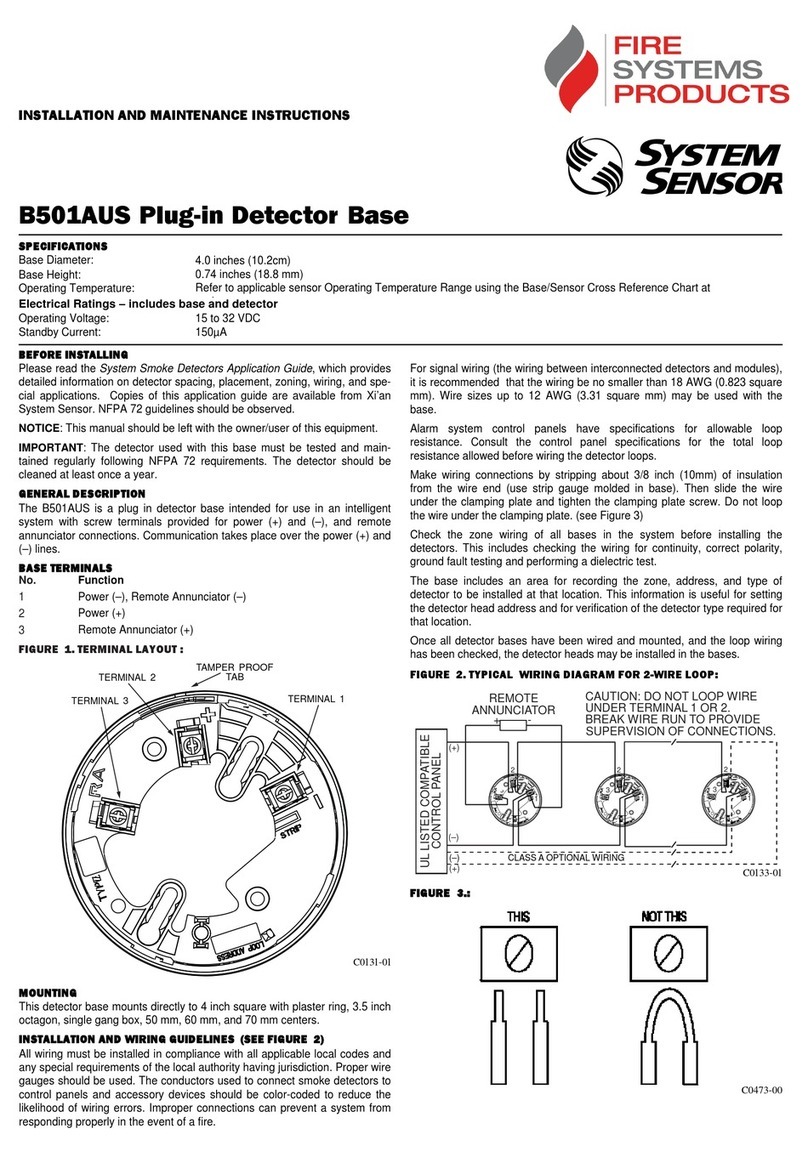 System Sensor B501AUS Manual de usuario