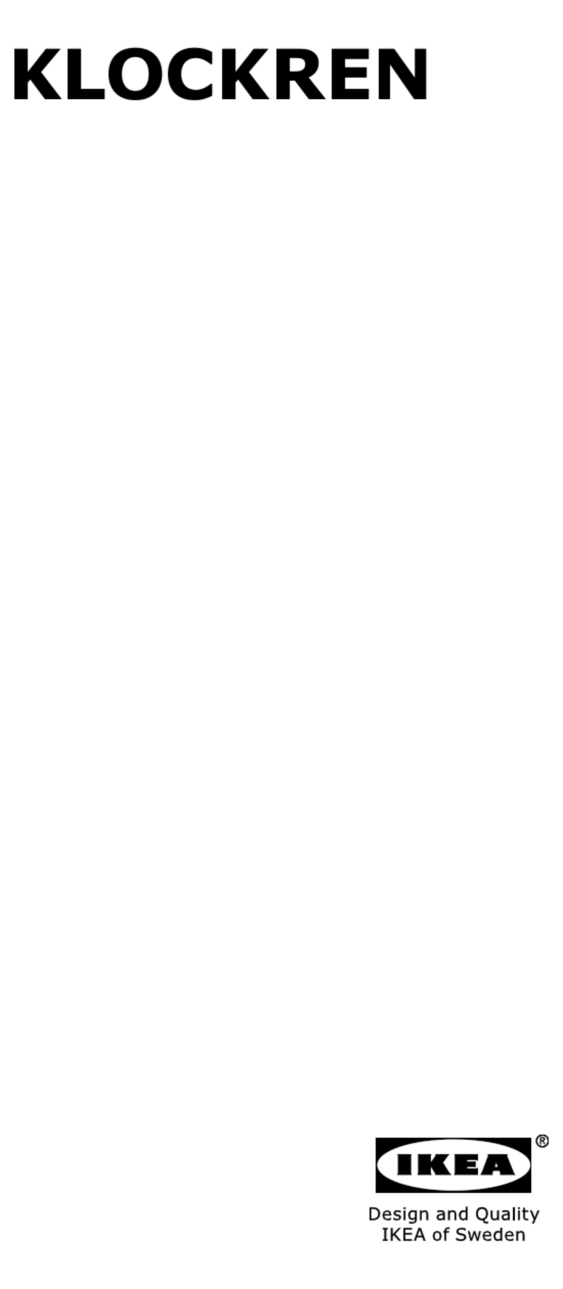 IKEA KLOCKREN Manual de usuario
